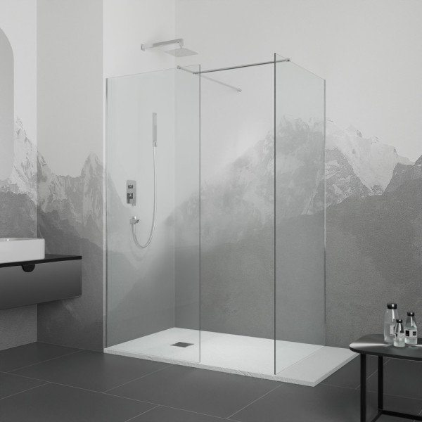 Душевая перегородка RGW WA-020 (WA-010 (2 шт.) + S-1220) 700x700 стекло прозрачное, профиль хром (02122077-11)
