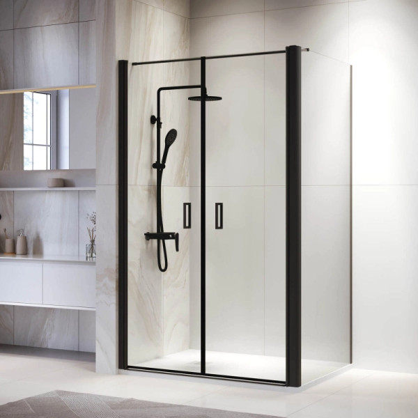 Душевой уголок RGW Passage PA-144B (PA-104B + Z-050-2B + O-104B) 80x110x195 стекло прозрачное, профиль черный (060814481-014)