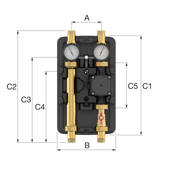 Насосная группа Meibes MeiFlow Top S UC-X DN25 с насосом Grundfos UPM3K Hybrid 25-70 (для систем тепло/холодоснабжения) (M66911.36K)