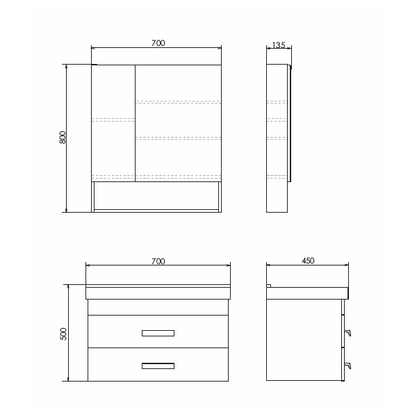 Пенал подвесной Comforty Никосия 700x800x135 белый (00-00001316) Пенал подвесной Comforty Никосия 700x800x135 белый (00-00001316)