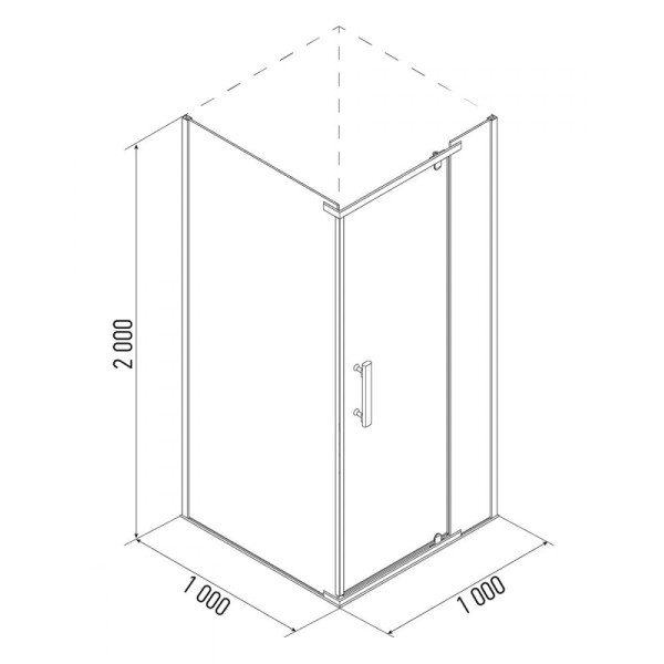 Душевой уголок Erlit 100х100 стекло тонированное, профиль хром (ER 10110H-C4)