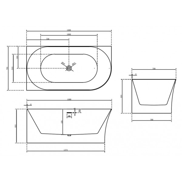 Ванна акриловая Abber 150*78 белая (AB9258-1.5 L) Ванна акриловая Abber 150*78 белая (AB9258-1.5 L)