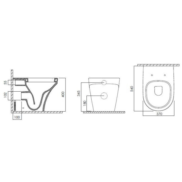 Унитаз напольный AM.PM Inspire 540х370х400 (C501438WH)