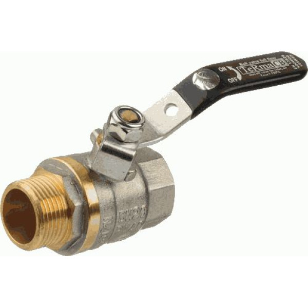 Кран 1 1/2" ВН шаровый TeRma CB (чёрная ручка) (30232)