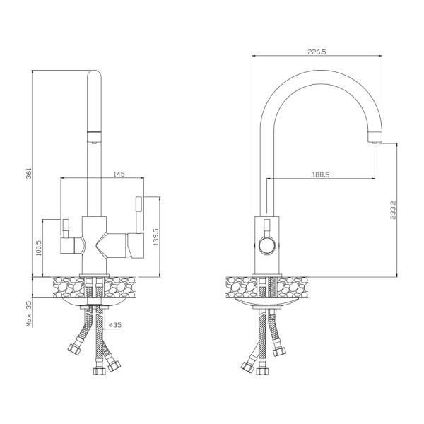 Смеситель для кухни Olive's Balear под фильтр (13440BL)