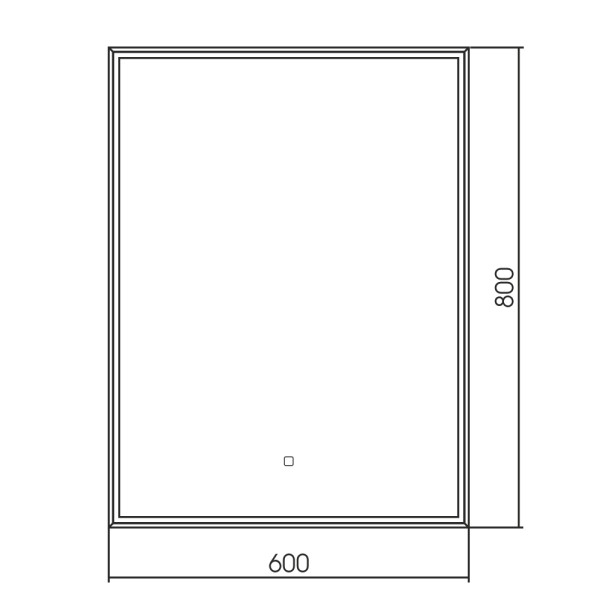 Зеркало Abber See 80x60 с подсветкой, сенсорный выключатель, диммер (AG6108S-0.6)