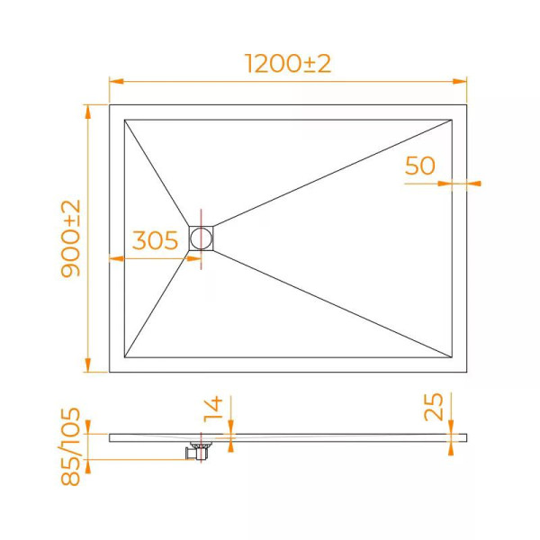 Душевой поддон RGW ST-0129G 120x90 графит (16152912-02)