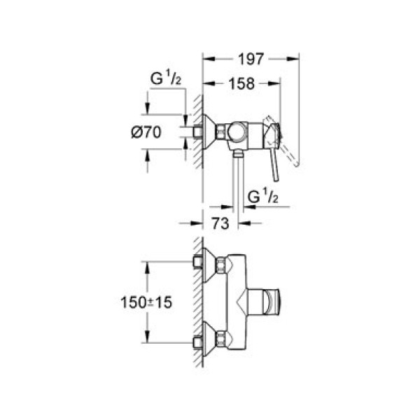 Смеситель для душа Grohe Bauclassic (32867000)
