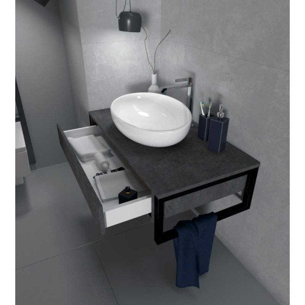 Тумба подвесная 1Marka Grunge Loft 800*480*246 бетон темно-серый (У85848) Тумба подвесная 1Marka Grunge Loft 800*480*246 бетон темно-серый (У85848)