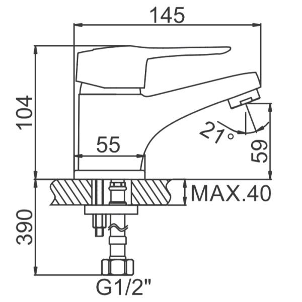 Смеситель для раковины Ledeme хром (L1028)