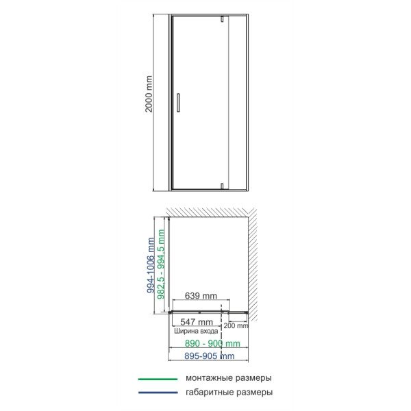 Душевой уголок WasserKRAFT Spree 100x90x200 стекло прозрачное, профиль никель (14P18)