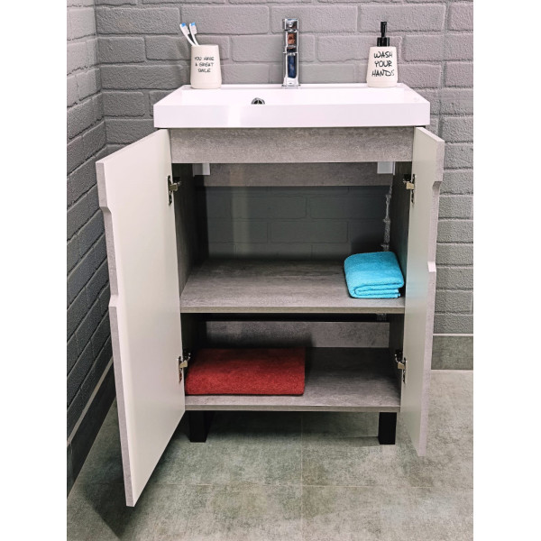 Тумба напольная Bazis 60 Марта без ящика Бетон Айсберг Домино (DA3503T)