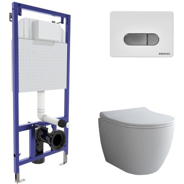 Комплект инсталляция с унитазом Berges Novum c с кнопкой D7 белая/кнопка хром, унитаз OKUS, сиденье Toma Slim SO (043262) Комплект инсталляция с унитазом Berges Novum c с кнопкой D7 белая/кнопка хром, унитаз OKUS, сиденье Toma Slim SO (043262)