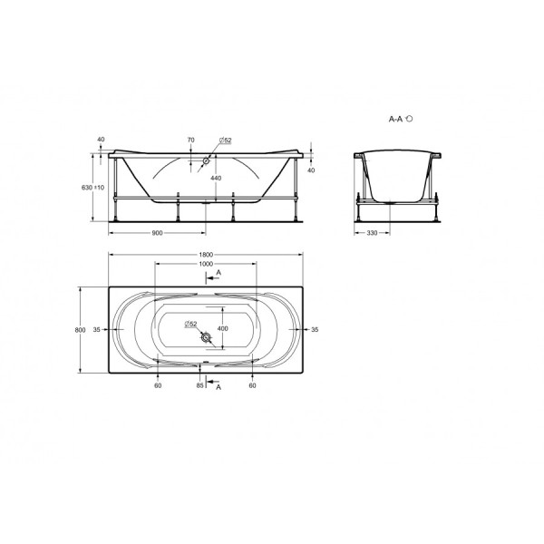 Ванна акриловая Roca Madeira 80x180x45 белая (7.2485.2.50.0) Ванна акриловая Roca Madeira 80x180x45 белая (7.2485.2.50.0)