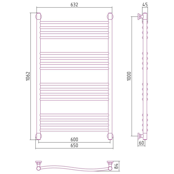 Полотенцесушитель водяной Сунержа Флюид+ 1000х600 белый (12-0222-1060) Полотенцесушитель водяной Сунержа Флюид+ 1000х600 белый (12-0222-1060)