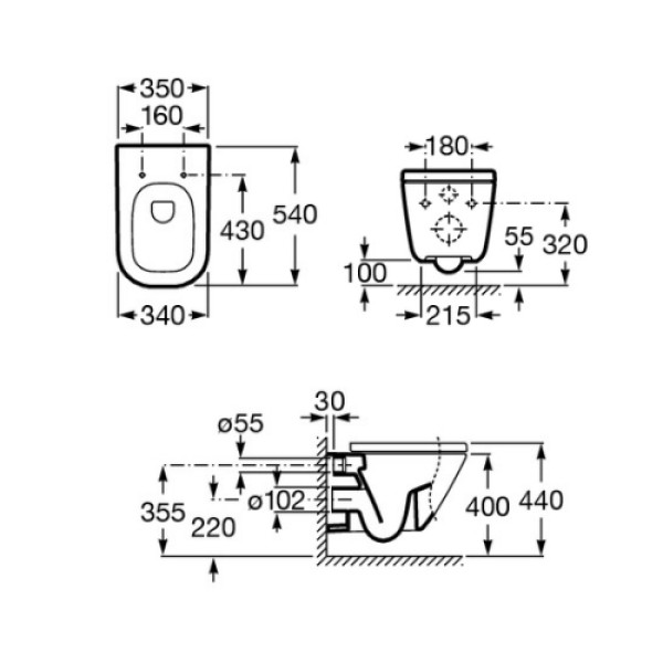 Унитаз подвесной безободковый Roca Gap Clean Rim 34647L000