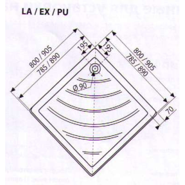Душевой поддон Ravak Angela-90 LA 90х90 белый (A017701220)