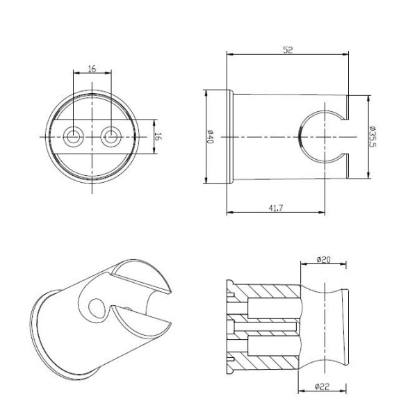 Держатель душевой лейки Cezares хром (CZR-SOC4-01)