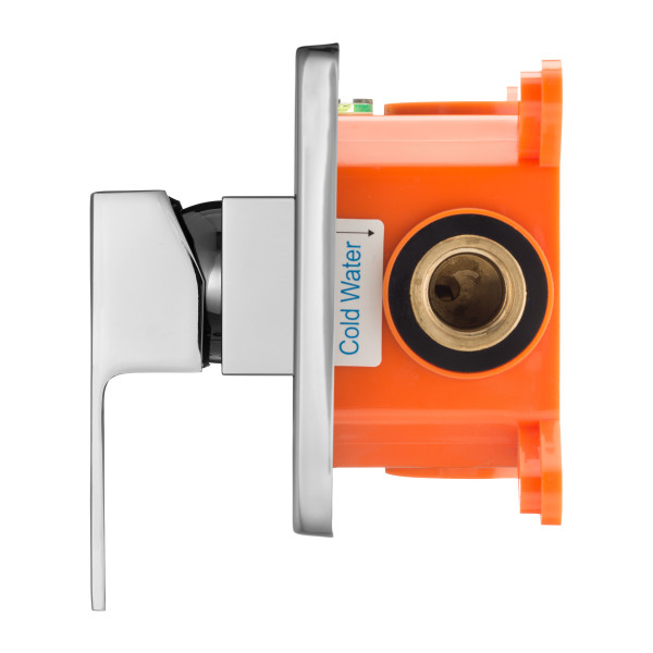 Смеситель для душа встраиваемый Swedbe Platta подключение на 1 выход в монтажном боксе хром (5522)