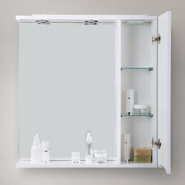 Зеркало с подсветкой BelBagno Marino R 90x750 с полкой, c ящиком (MARINO-SPC-900/750-1A-BL-P-R)