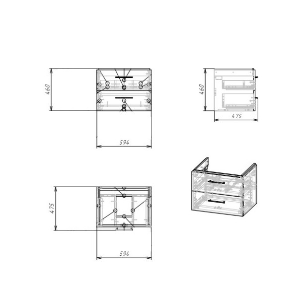 Тумба подвесная Cersanit Lara белый (SB-SZ-LARA-CO60/Wh)