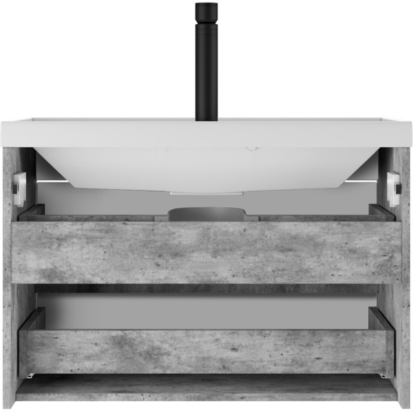 Тумба подвесная под умывальник Bazis 80 Loft В2 Бетон Домино (DL5603T)