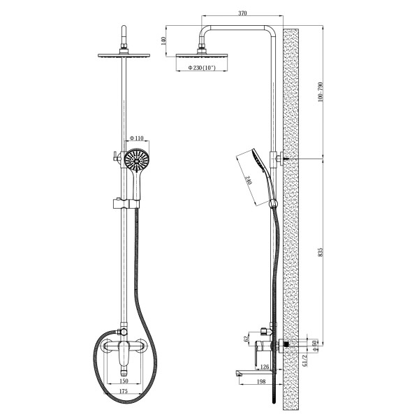 Душевая система Esko Lagos хром (ST205LG)