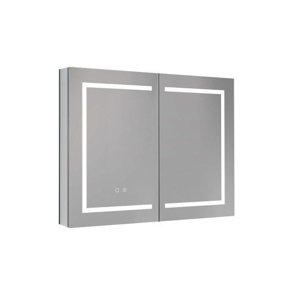 Шкаф зеркальный алюминиевый Aquatek с подсветкой 900x700x133 антизапотевание (AQ7904-MLC)