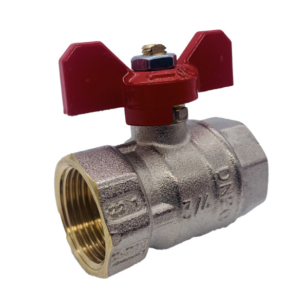 Кран шаровый Tiemme Mistral 3/4" ВВ (красная бабочка) (2360003) Кран шаровый Tiemme Mistral 3/4" ВВ (красная бабочка) (2360003)