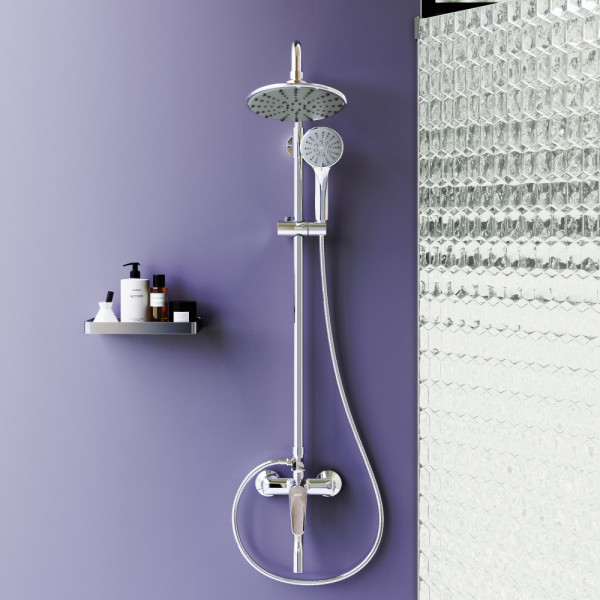 Душевая система Dorff Prime с душевым набором хром, серый (D0740900)