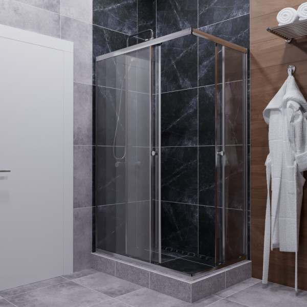 Душевой уголок Triton Вента-хром 120x90  стекло прозрачное, профиль хром (DK441)