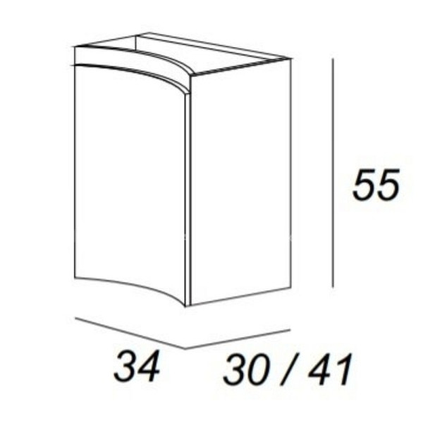 Пенал подвесной Cezares Vague 34x55 Bianco Lucido (44228) Пенал подвесной Cezares Vague 34x55 Bianco Lucido (44228)