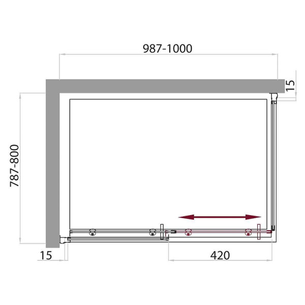 Душевой уголок BelBagno Uno 100x80x185 стекло рифленое, профиль хром (UNO-AH-1-10/80-P-Cr)