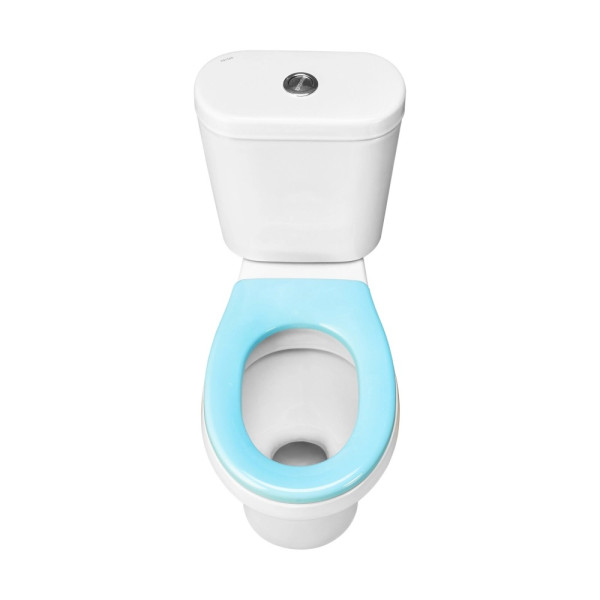 Унитаз-компакт детский Santek Каспер арматура стандарт: 1-реж. с сиденьем голубым полипропилен белый(1WH501846)