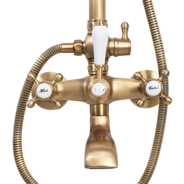 Душевая система с изливом Rea Bergamo Antique bronze (REA-P5002)