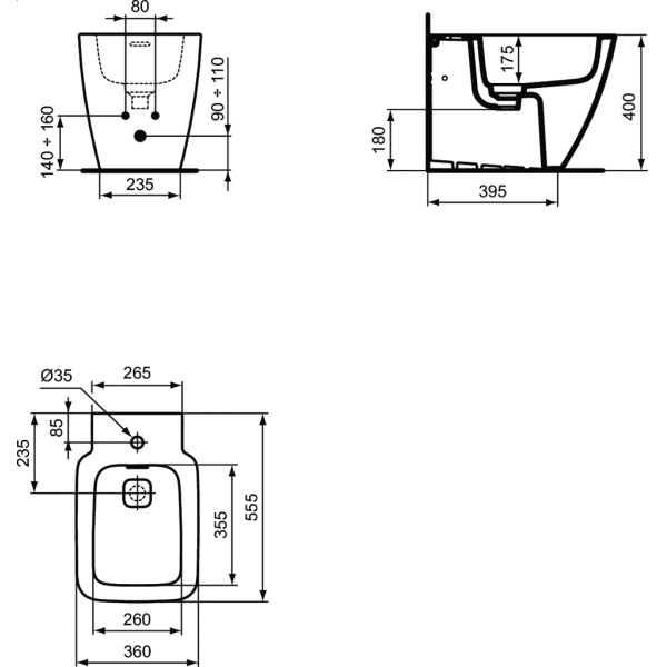 Биде напольное Ideal Standard Strada II (T296901)