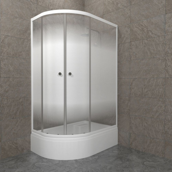 Душевое ограждение Triton Коралл 120x80 правосторонняя стекло матовое, профиль белый (DK392)