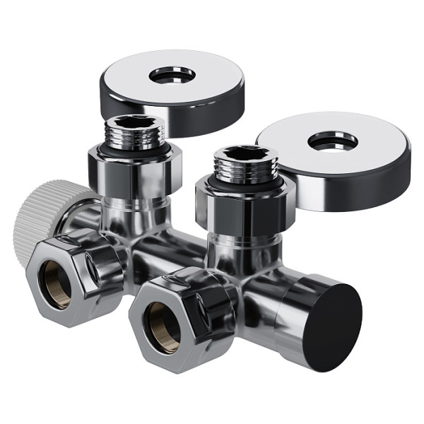 Узел термостатический угловой 1/2"х15 мм Royal Thermo Design Pro М30х1,5 (Хром) (RANPU11215CH)