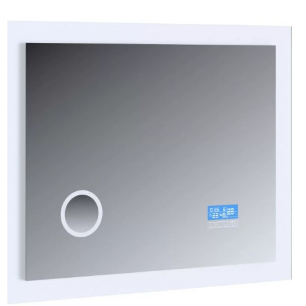 Зеркало BandHours 900х40х650 с подсветкой, подогревом, часами, Bluetooth, радио, косметическим зеркалом (BB900.11 04)