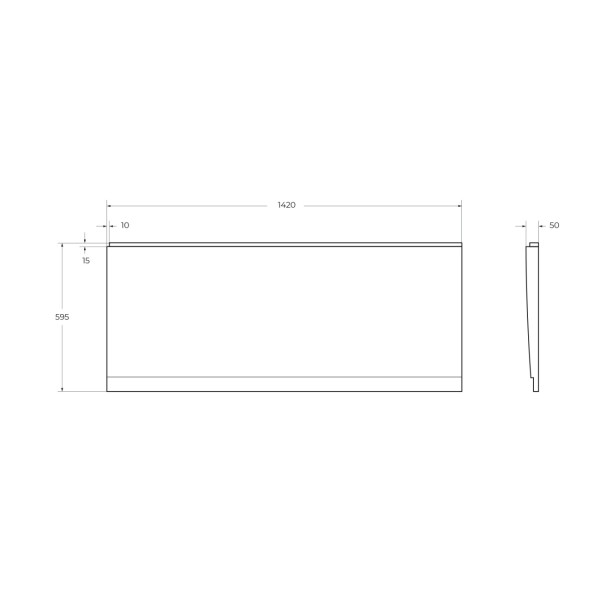 Экран торцевой Cezares Plane_Duo 142x59,5x5 белый (PLANE_DUO-145-SP-R-W37)
