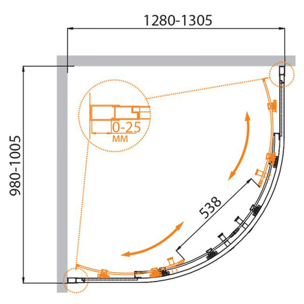 Душевой уголок Cezares Molveno 130x100x195 стекло прозрачное, профиль хром (MOLVENO-RH-2-130/100-C-Cr-IV) Душевой уголок Cezares Molveno 130x100x195 стекло прозрачное, профиль хром (MOLVENO-RH-2-130/100-C-Cr-IV)