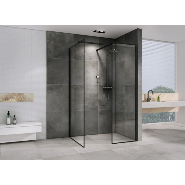 Душевой уголок Abber Immer Offen 90x90x200 стекло прозрачное, профиль черный (AG67129B) Душевой уголок Abber Immer Offen 90x90x200 стекло прозрачное, профиль черный (AG67129B)