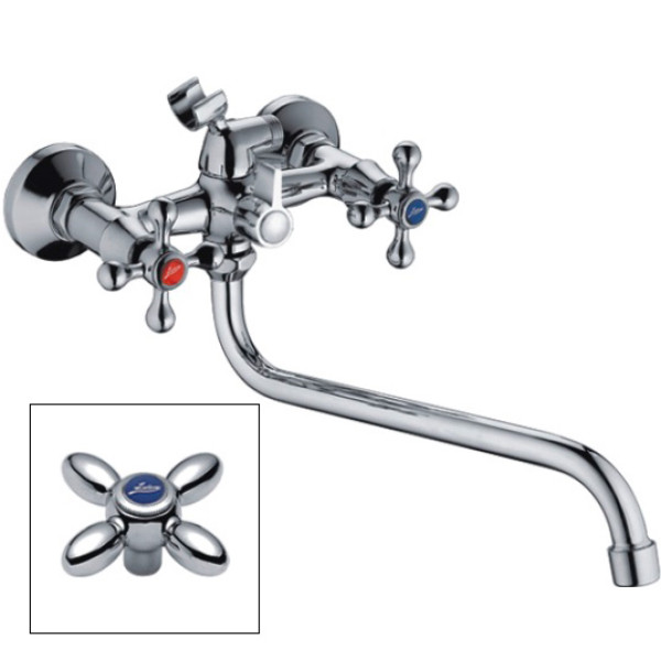 Смеситель для ванны и душа Ledeme с душевым гарнитуром (L2327)