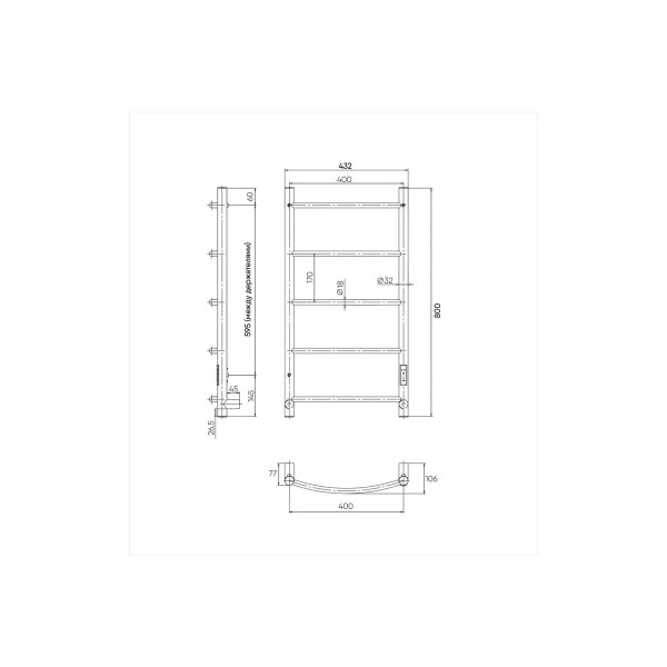 Полотенцесушитель электрический Indigo Arc Lux 800x400 таймер, унив.подкл.RxL, Полиров. (LCALE80-40Rt) Полотенцесушитель электрический Indigo Arc Lux 800x400 таймер, унив.подкл.RxL, Полиров. (LCALE80-40Rt)