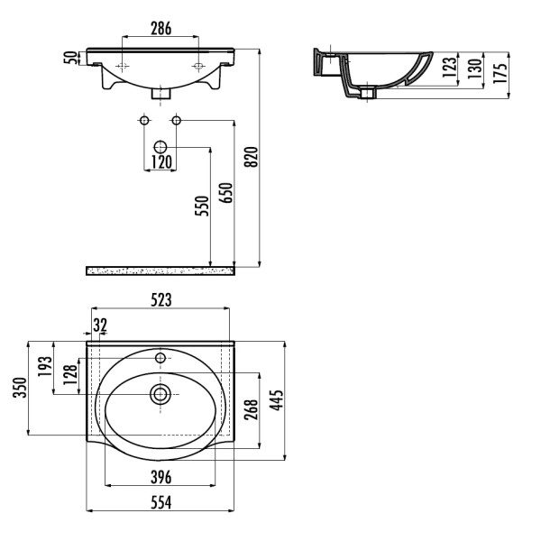 Раковина мебельная Creavit Epic 55x55,4 белая (ET155-00CB00E-0000)