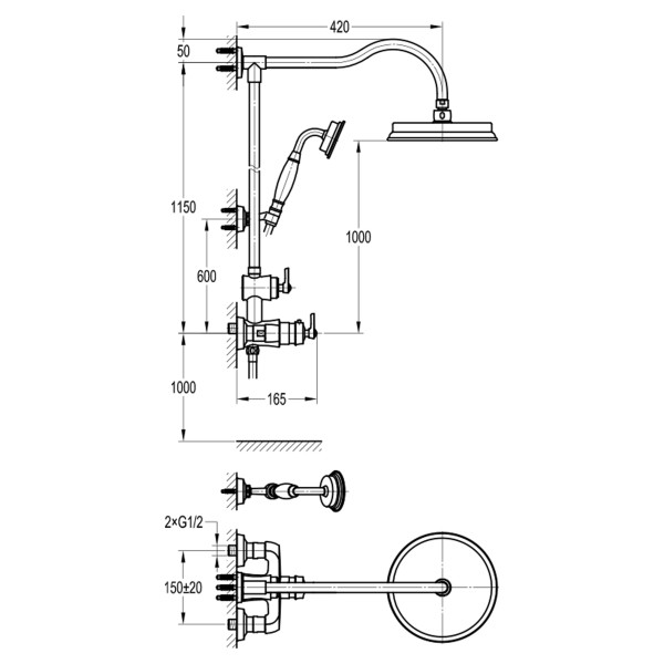 Душевая система Swedbe Terracotta Art с термостатическим смесителем терракота (темная бронза) (2512) Душевая система Swedbe Terracotta Art с термостатическим смесителем терракота (темная бронза) (2512)