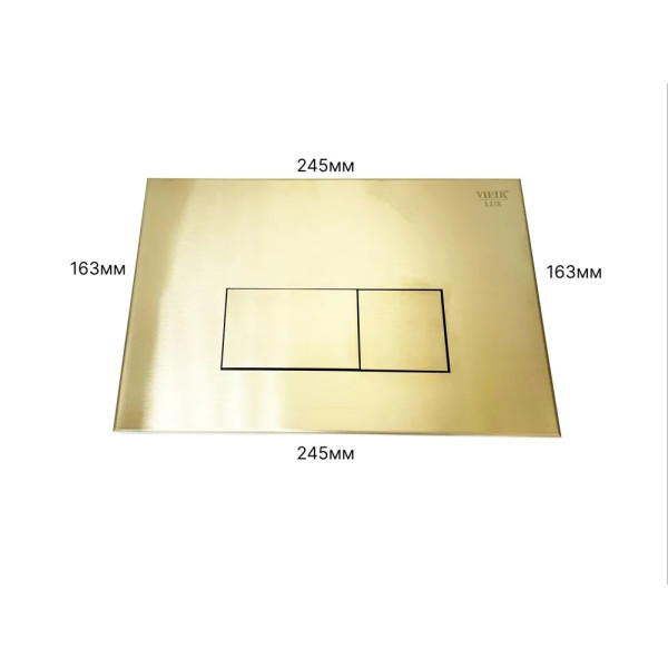 Клавиша смывная Vieir двойной смыв, матовое золото, металл (VRQ77-2S)