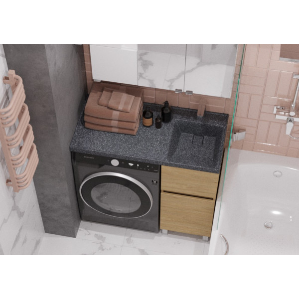 Тумба подвесная Aquaton Лайн 379x496x783 дуб каменный (1.A232.2.01L.FDK.0)