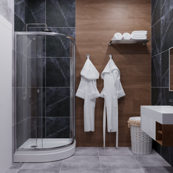 Душевое ограждение Triton Альфа 80x80 стекло прозрачное, профиль хром (DK313)