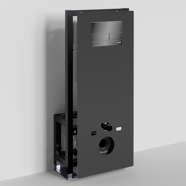 Инсталляция для унитаза WasserKRAFT Glan с клавишей смыва черная глянцевая (66TLT.010.ME.BL.PB04)